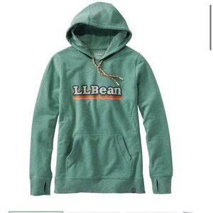 LLBean Women's Bean's Cozy Camp Hoodie Sea Green Heather Logo